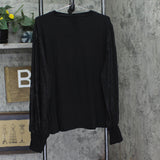 City Chic Plus Size Tarynn Top Turtle Neck Long Lurex Sleeved Blouse Black 2XL