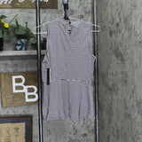 Bcx Juniors Sleeveless Striped Peplum Top 1004D49 Navy / White Stripe M