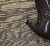 INC International Concepts Mid-Heel Knee High Boots Kitten Heel Brown Croc 6.5M