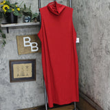 ELLA Rafaella Womens Plus Size Funnel Neck Sleeveless Dress Ruby Red 2X