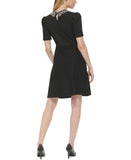 Karl Lagerfeld Paris Women's Jersey Collared A-Line Dress LD2GW964
