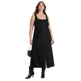 Universal Thread Womens Denim Tailored Corset Midi Dress 91829603 Black 17