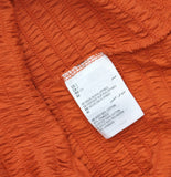 INC International Concepts Smocked Puff-Sleeve Solid Top Summer Fig Orange S