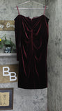 X By Xscape  Velvet Long Sleeve Off-The-Shoulder Sheath Dress Burgundy Red 16