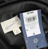 Universal Thread Faux Leather Full Zip Snap Closure Bomber Jacket Black M