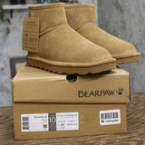 Bearpaw Alyssa Suede Water-Repellent Wool-Lined Ankle Boots Hickory Brown 10M