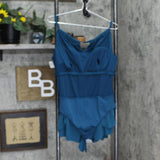 Aqua Green Womens One Piece Romper Swimsuit Swim Suit Blue Green XL