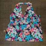 Island Escape Plus Size Floral-Print Underwire Tankini Top Blue Multi 22W