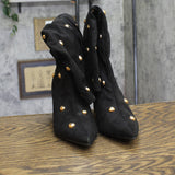 A New Day Womens Justice Boots Faux Suede Studded 94568942 Jet Black 7.5M