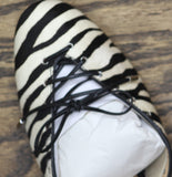 INC International Concepts Lace-Up Strappy Heel Sandals Zebra Black White 7M