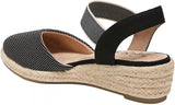 Lifestride Womens Kimmie Espadrille Wedge Sandal Loafer 7258755 Black 7W