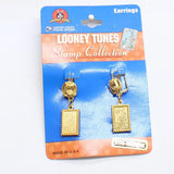 Starline Creations Stamp Dangle Earrings Gold Yellow 1.75"