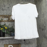 Black Tape Womens V-Neck T-Shirt 1824034 T White S