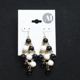 A & I Fashion Beaded Cascade Chandelier Cluster Dangly Earrings Gold Multi 2.5"