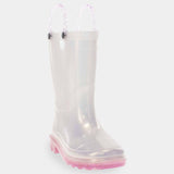 Western Chief Toddler Girls Viola Light-Up Glitter Rain Boots White / Purple 10