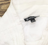 Womens Drawstring Elastic Waist Wide Leg Pants White S