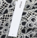Aqua Womens Ruffle Floral Lace Mini Dress IDO14061A Black / Nude M
