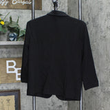 LC Lauren Conrad Womens Textured One Button Unlined Blazer Jacket Black M