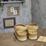 Bearpaw Slingback Woven Raffia Open Toe Buckle Sandals Natural Tan Brown 8M