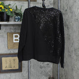 DKNY Womens Slit Front Sequined Sweater P0MH9GOO
