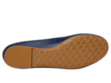 Lauren Ralph Lauren Womens Jayna Flat Leather Bow Refined Navy Blue 6.5B