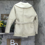 Wild Fable Shawl Collar Faux Shearling Button Down Sash Tie Coat Tan Brown 2XS
