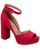 Sun + Stone Reemaa Block-Heel Platform Open-Toe Sandals 10018613300 Red 9W