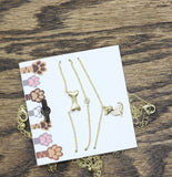 Fashion 3 Pack Studded Dog Pet Theme Necklace Set Gold Yellow 18" + 3"