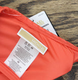 Michael Michael Kors Ribbed Hardware V-Neck Bikini Top Sangria Red Orange M
