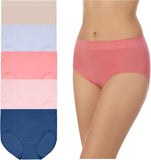 Carole Hochman Silky Soft Full Coverage Panties 5 Pack True Navy / Powder Pink S