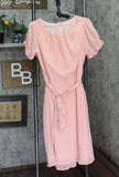 NY Collection Womens Lined Babydoll Tie Front Dress Pink PL
