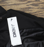 DKNY Womens Studded Mixed-Media Fit Flare Dress DD3J1489 Black 12