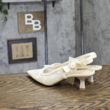 A New Day Milan Slingback Heels with Knot Detail 93708032 Cream Off White 8.5M