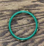 Premier Design Embellished Filigree Bangle Bracelet Green 3"