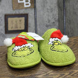 The Grinch Mens Womens Holiday 3D Hat Scuff Slippers Green L (W 11/12 M 10/11)