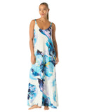 Carmen Marc Valvo Womens Flowy A-Line Maxi Dress C7Y410 White Multi L