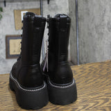 Wild Fable Womens Logan Lug Combat Boots with Memory Foam Insole Black 5.5M