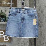 Upwest Womens Frayed Denim Skirt Medium Denim Blue 10
