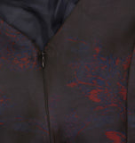 Adrianna Papell Pockets Pleated Floral Jacquard Dress Navy Blue / Pink Multi 6