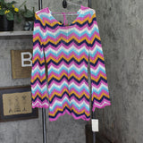 Miken Juniors Chevron Dress Swim Cover-Up ID008 Pink Multi XS