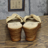 Tuscany by Easy Street Women's Dinah Wedge Sandals 30-0432 Natural Brown 9M