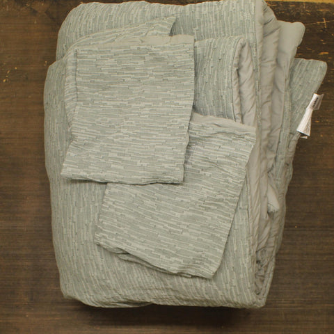 Oake Ripple Matelasse Textured 3-Piece Comforter Set Green Full / Queen