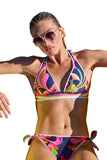 Trina Turk Womens Reversible Anniversary Stripe Bikini Swim Top Pink Multi 6