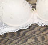 ZUZIFY Womens Push Up Lace Bra Light Pink 34A