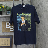 Tennessee River Vintage Rod Stewart 2005 Tour Graphic T-Shirt Tee Navy Blue L