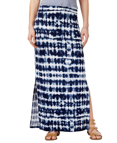 Ultra Flirt Juniors Knit Foldover Maxi Skirt Blue Multi XL