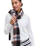 On 34th Womens Brushed Plaid Blanket Wrap Fuzzy MO9742505 Black Neutral