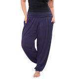 White Mark Womens Plus Knit Pull On Jogger Pants PS560-NAVY1XL Navy Blue 1X