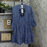 Tommy Bahama Womens Chambray Embroidered Dress Swim Cover Up SS500340 Blue XS