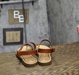 Sam & Libby Womens Strappy Perris Flat Sandal J5247S1200 Amber Brown 6.5M